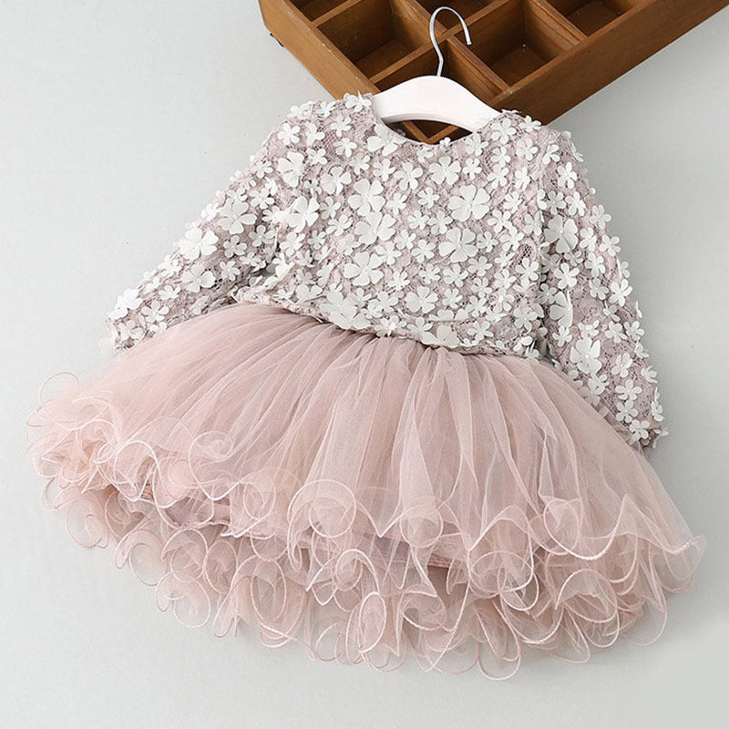 Beautiful princess skirt three-dimensional petal fluffy mesh skirt