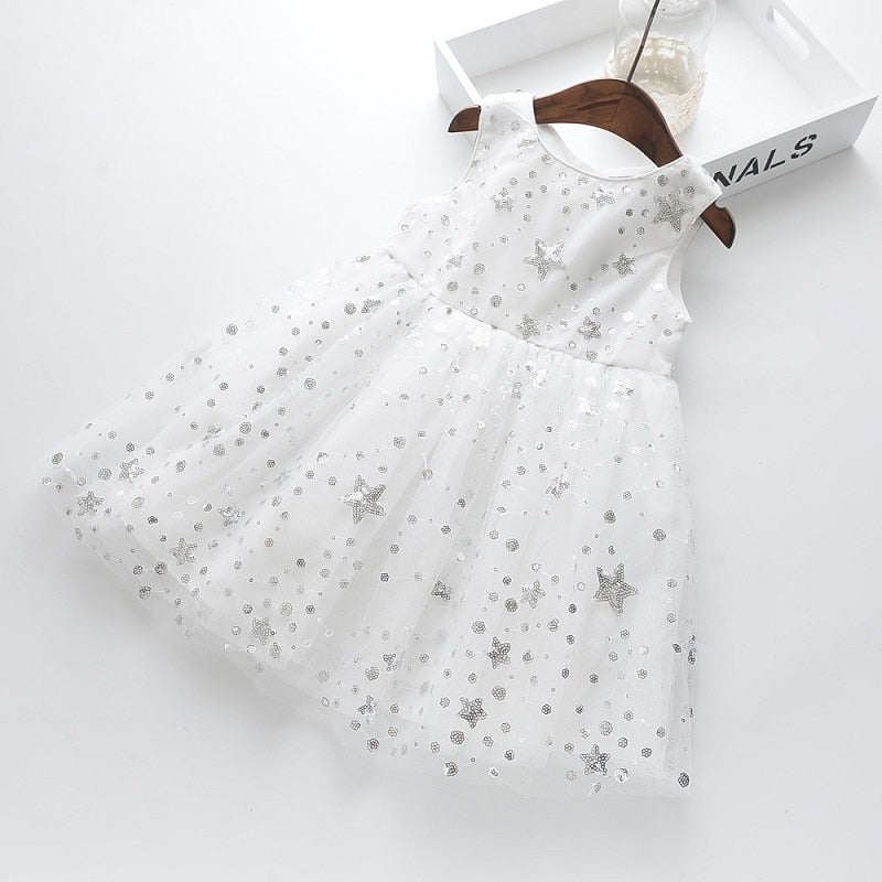 Summer Sleeveless Star Sequins New Children Dress