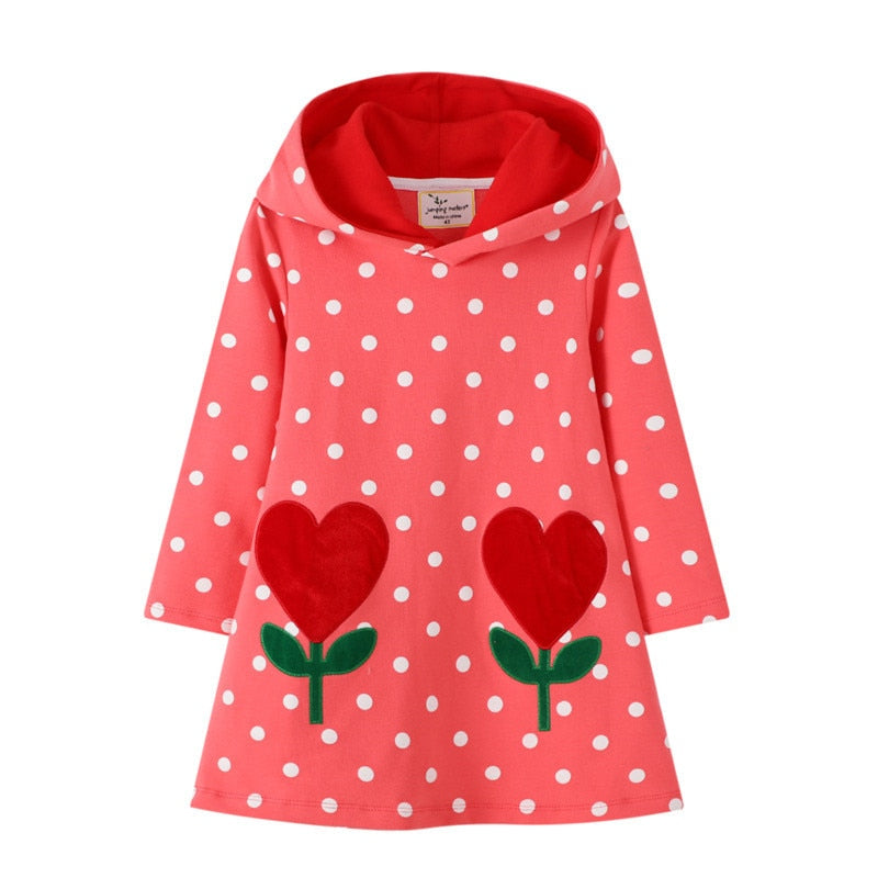 Hoodies Flamingo Long Sleeve  Cotton Princess Hoody Dresses