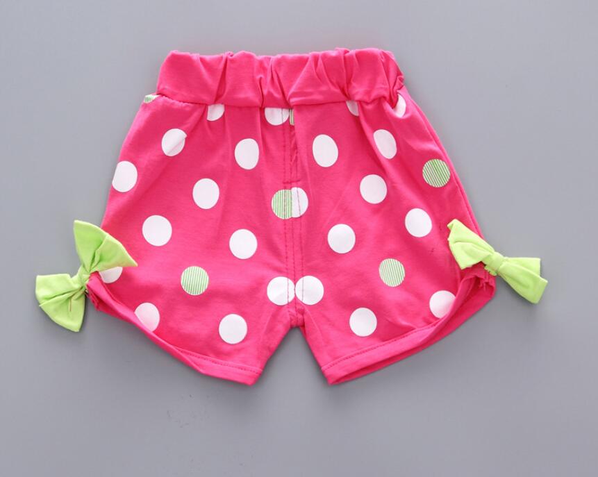 2PCS cotton Tee+Shorts Pants Set polka dot