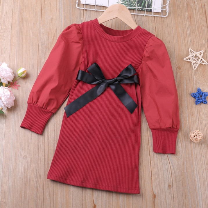 Long Sleeve Lapel Lattice Pattern Dress