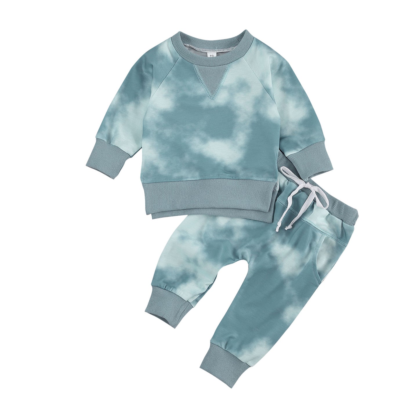 2pcs Set Tiy-Dye Printed Long Sleeve