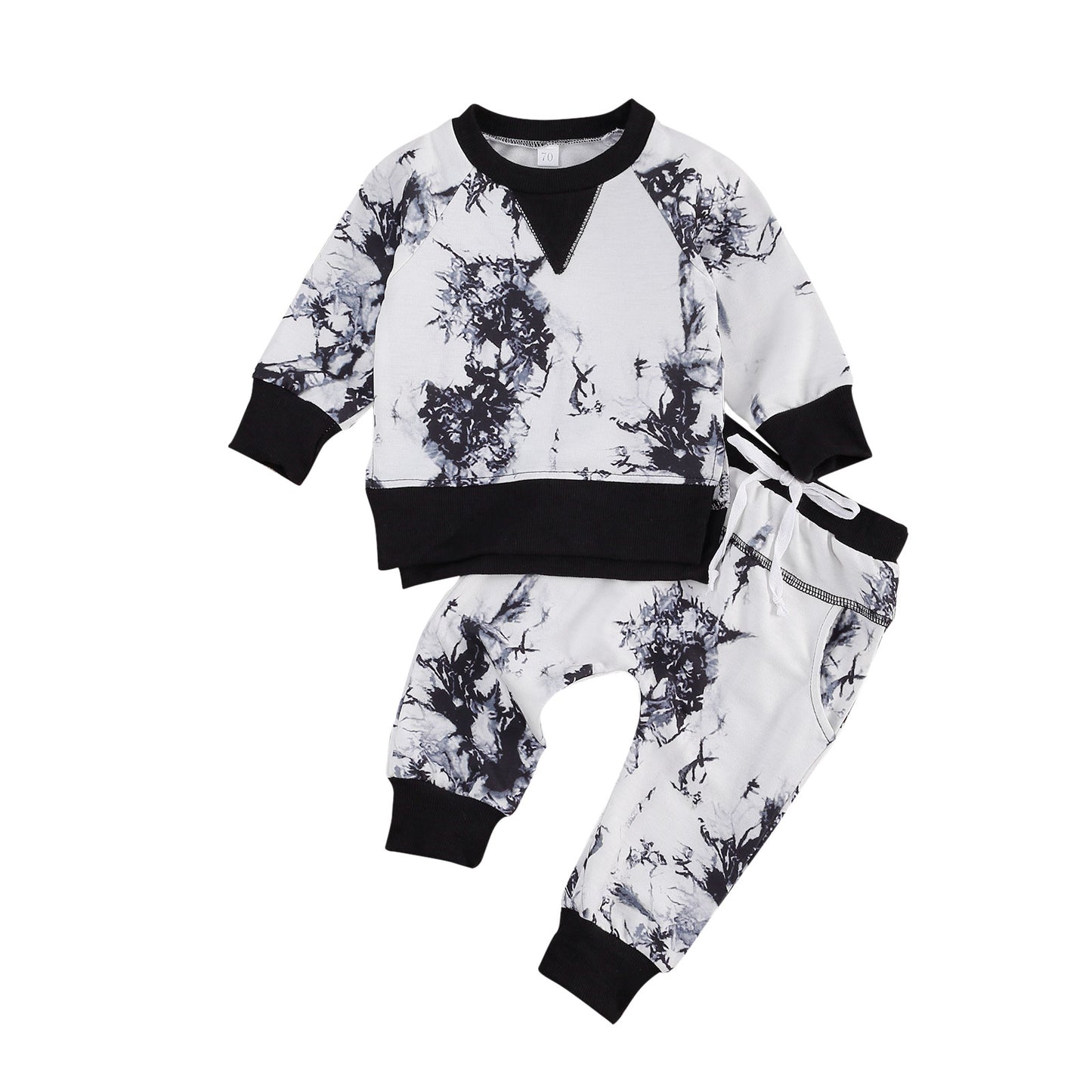 2pcs Set Tiy-Dye Printed Long Sleeve