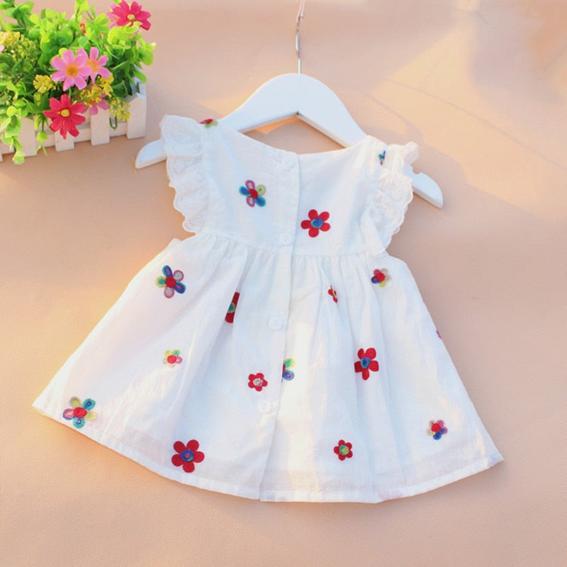 Flowers Strawberry Embroidery Baby Princess  Clothing 0-3T