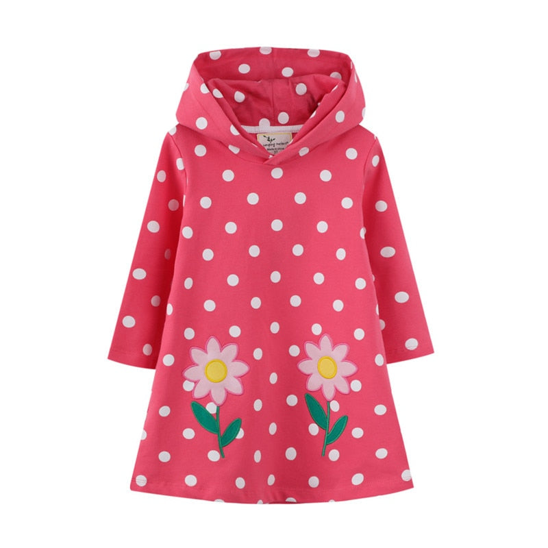 Hoodies Flamingo Long Sleeve  Cotton Princess Hoody Dresses