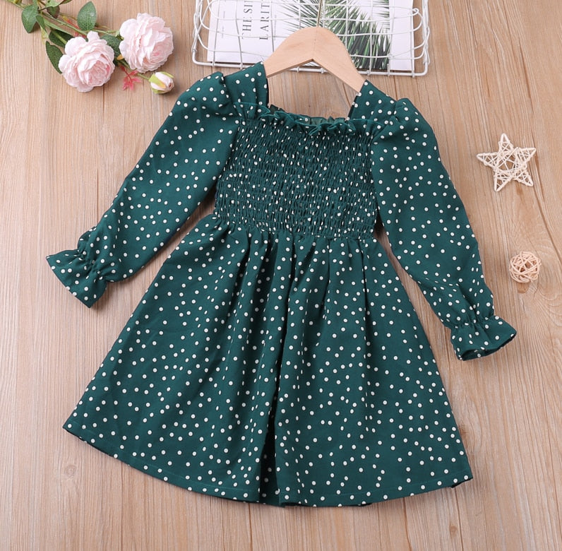 Long Sleeve Lapel Lattice Pattern Dress