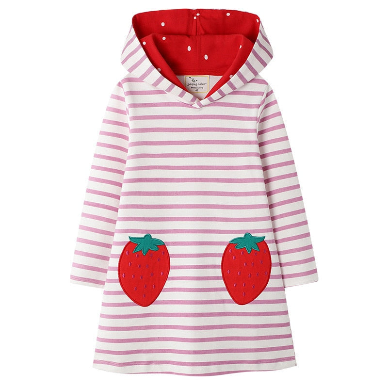 Hoodies Flamingo Long Sleeve  Cotton Princess Hoody Dresses