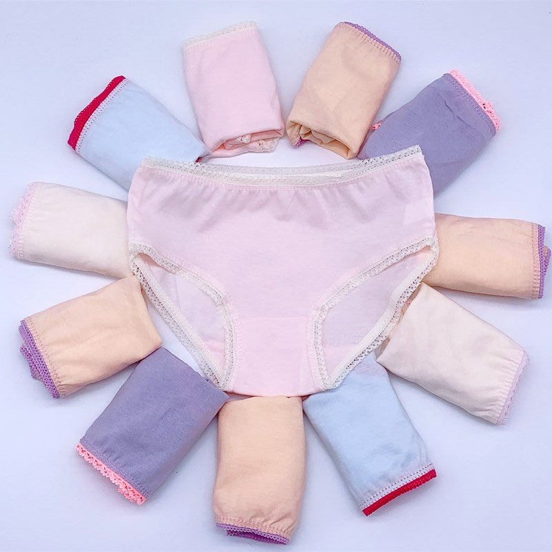 12pc/Lot  Baby Girls Underwear Cotton Panties Kids Short Briefs